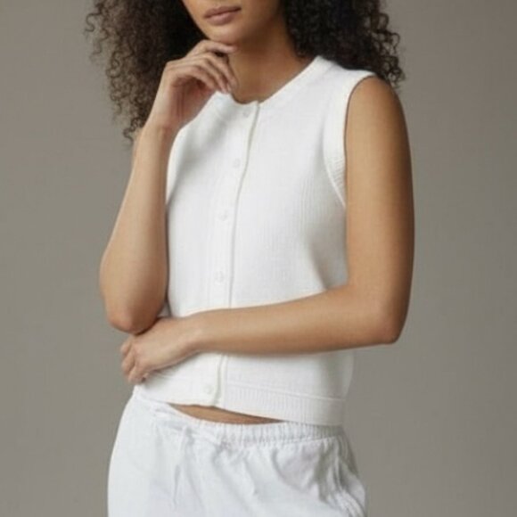 J. Crew Cropped button-up sweater shell Size XL - Picture 1 of 9